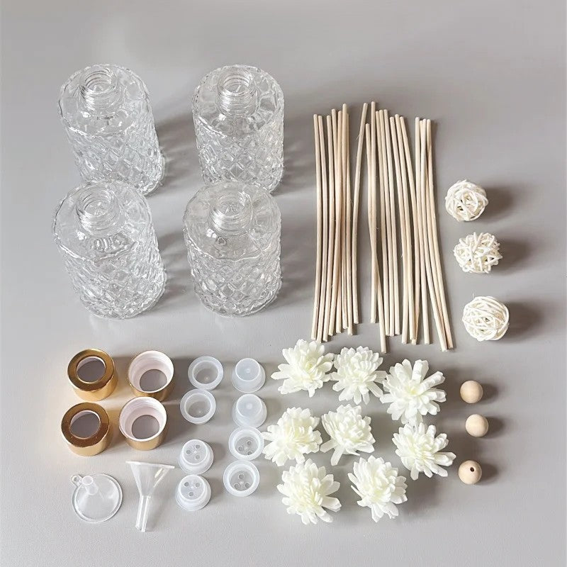 Clear Glass Reed Diffuser Set – 150 ml (Set of 4)
