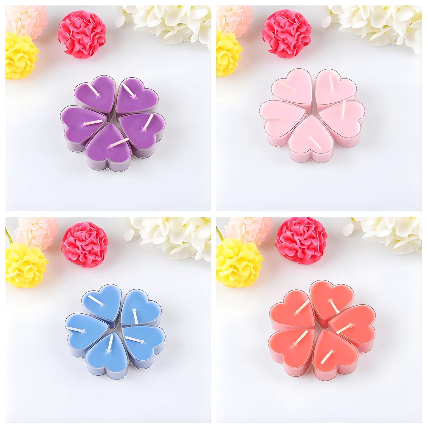 Heart-Shape Scented Aromatic Candle Set – 9-Piece Gift Edition