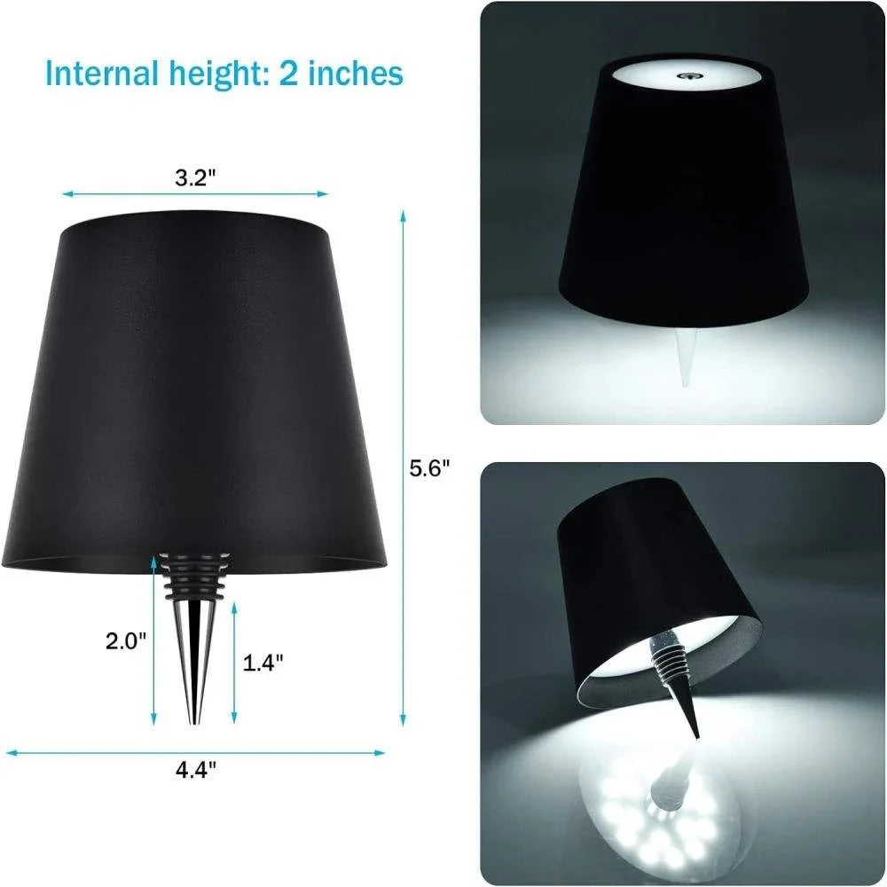 Touch-Control LED Bottle Light · USB Rechargeable · 3 Colors & Stepless Dimming