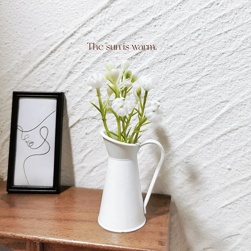 Retro Mini Coffee Pot Alloy Flower Vase