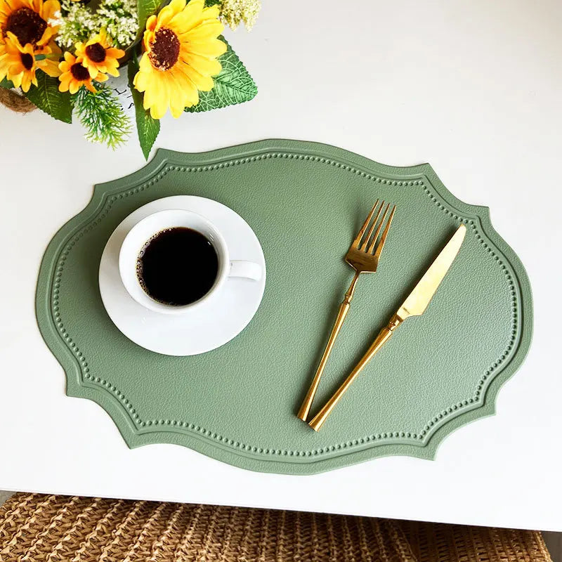 Faux Leather Oval Placemat Set