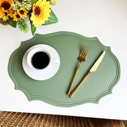 Faux Leather Oval Placemat Set