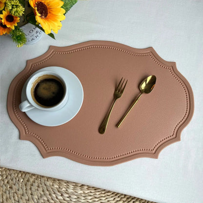 Faux Leather Oval Placemat Set