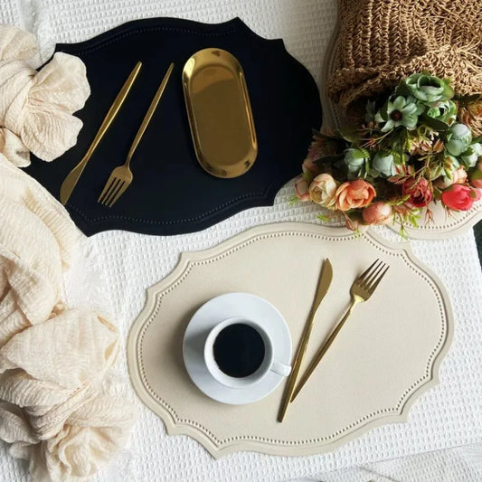 Faux Leather Oval Placemat Set