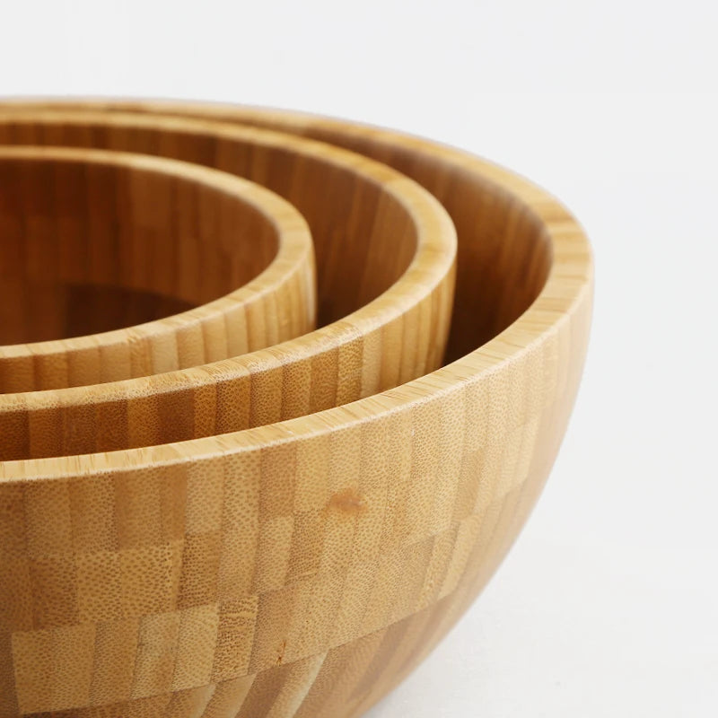 Japanese-Style Large Natural Bamboo Salad & Fruit Bowl