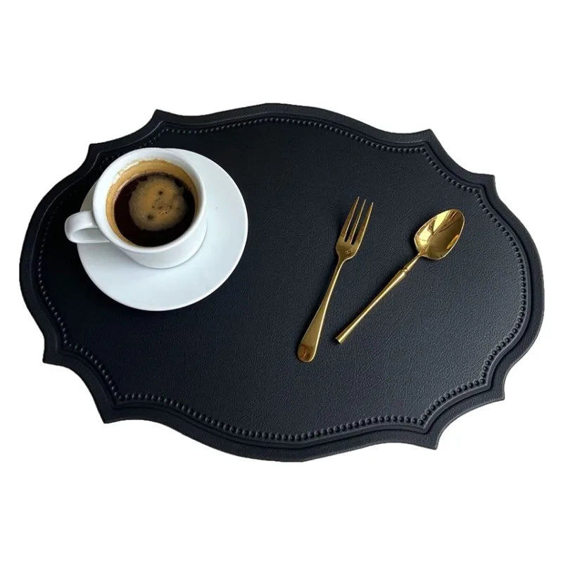 Faux Leather Oval Placemat Set