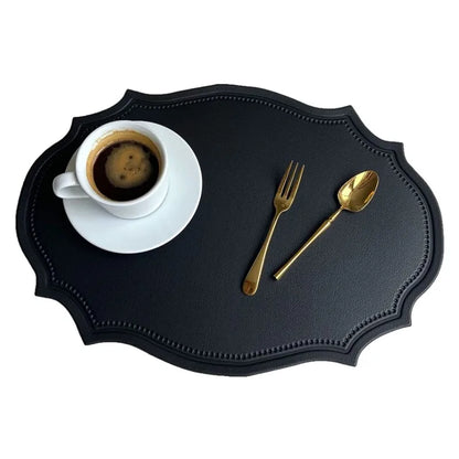 Faux Leather Oval Placemat Set
