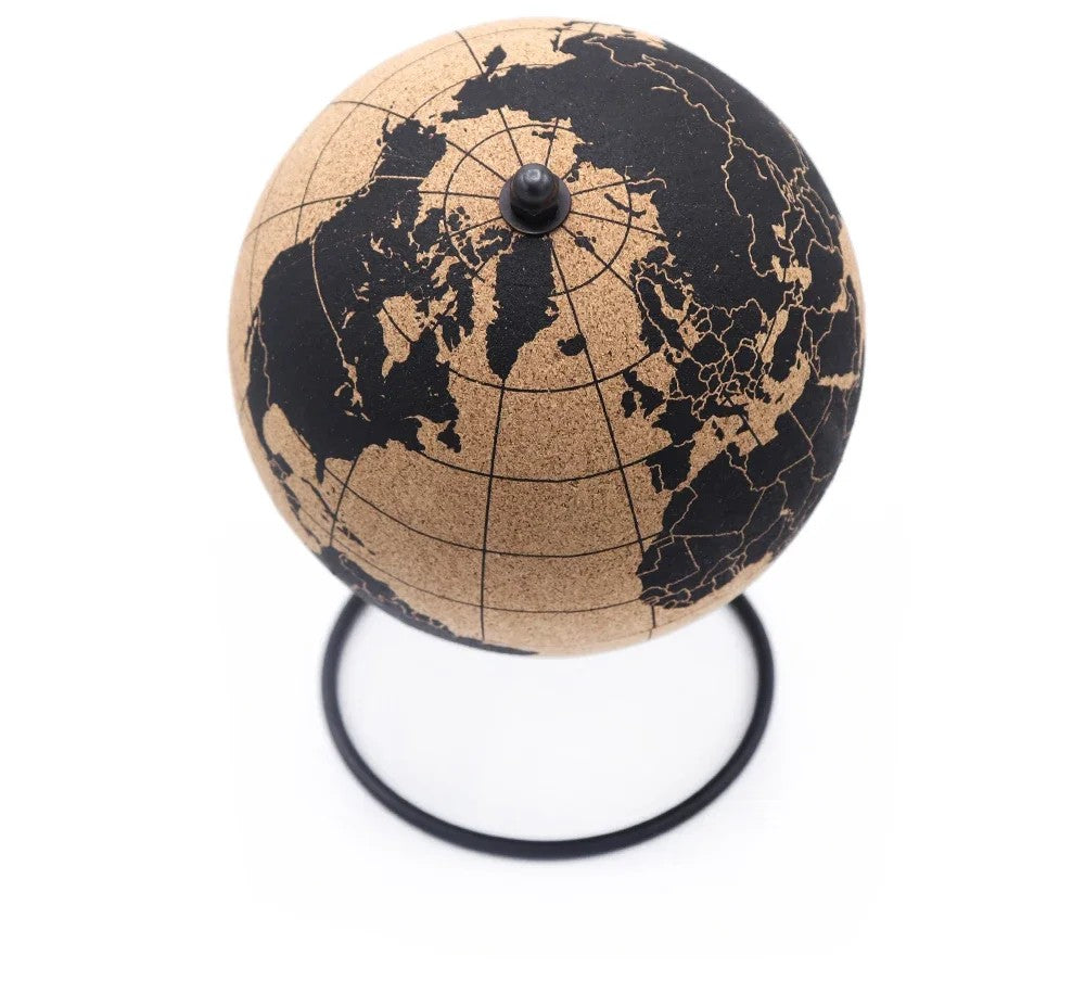 Cork World Globe with Stand – Message Board & Travel Pin Display