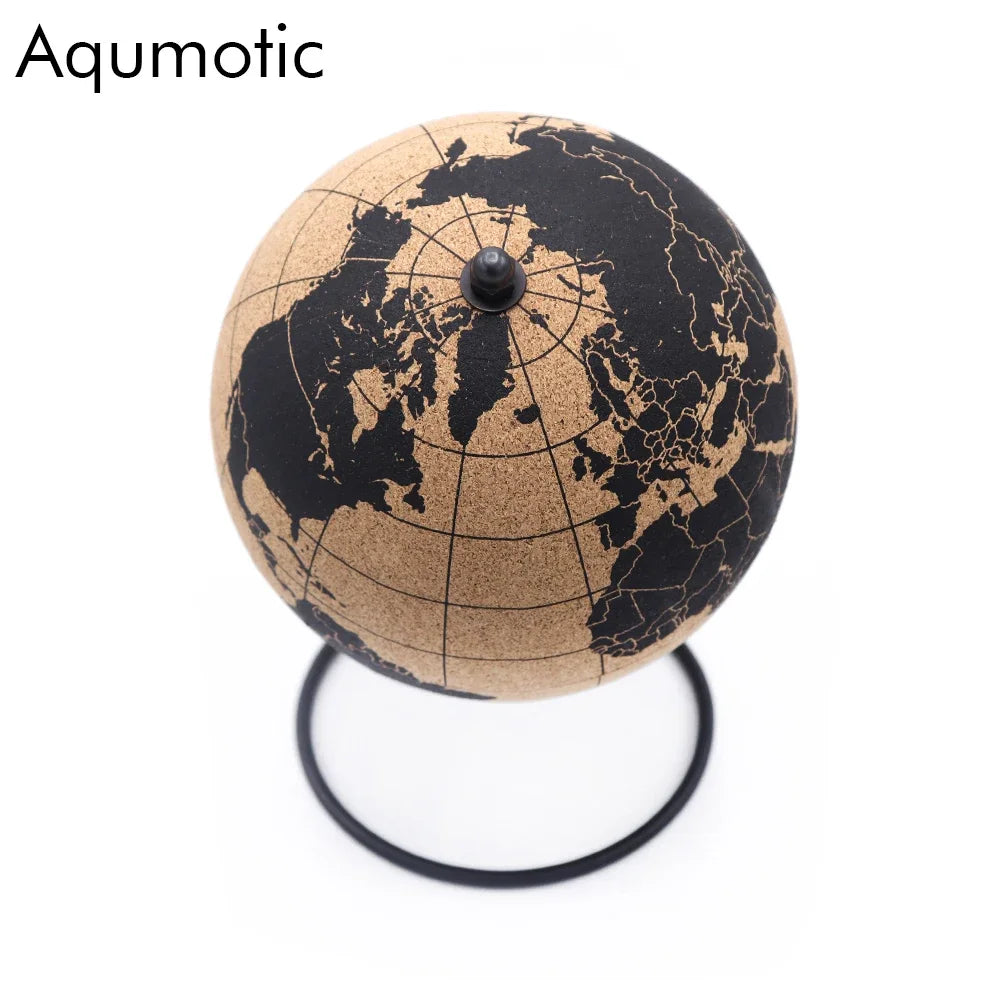 Aqumotic Cork Globe Message Board with Stand