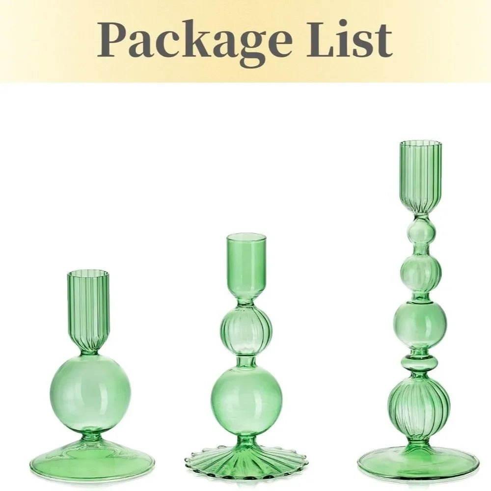 3-Piece Glass Candle & Flower Vase Set