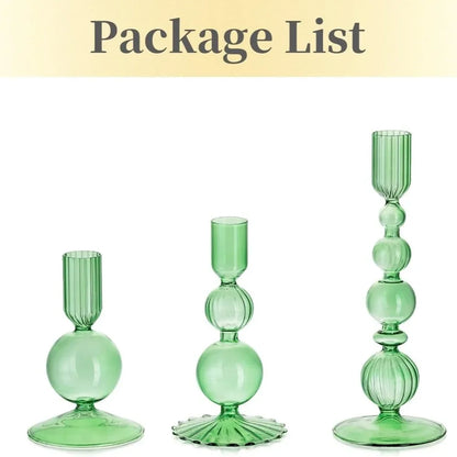 3-Piece Glass Candle & Flower Vase Set