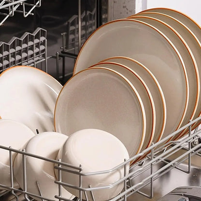 Handmade Reactive Glaze Dinnerware Set – Service for 4 (Plates & Bowls)