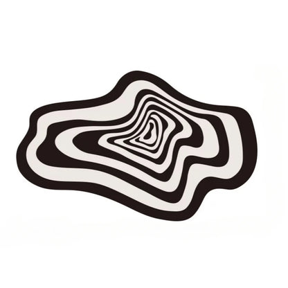 Modern Irregular Black & White Rug
