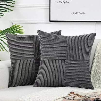 Corduroy Striped Cushion Cover Set (2 pcs)