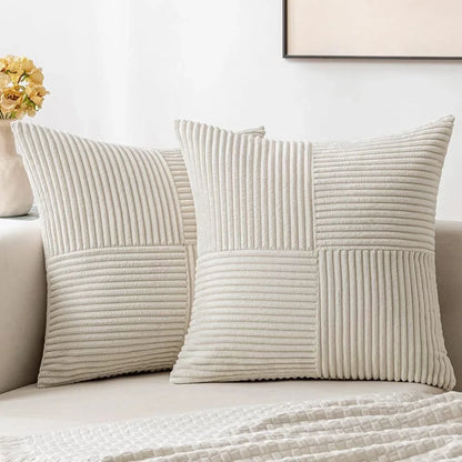 Corduroy Striped Cushion Cover Set (2 pcs)