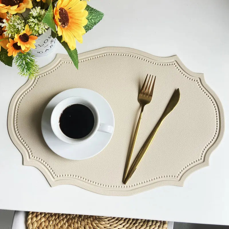 Faux Leather Oval Placemat Set