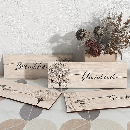 Wooden Floral Wall Art – Set of 4 Decorative Hanging Signs