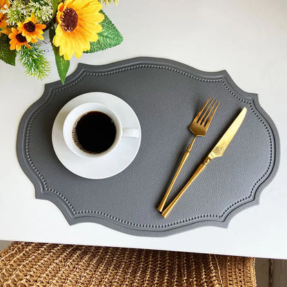 Faux Leather Oval Placemat Set