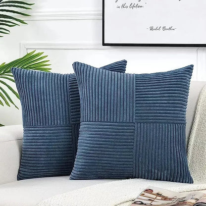 Corduroy Striped Cushion Cover Set (2 pcs)