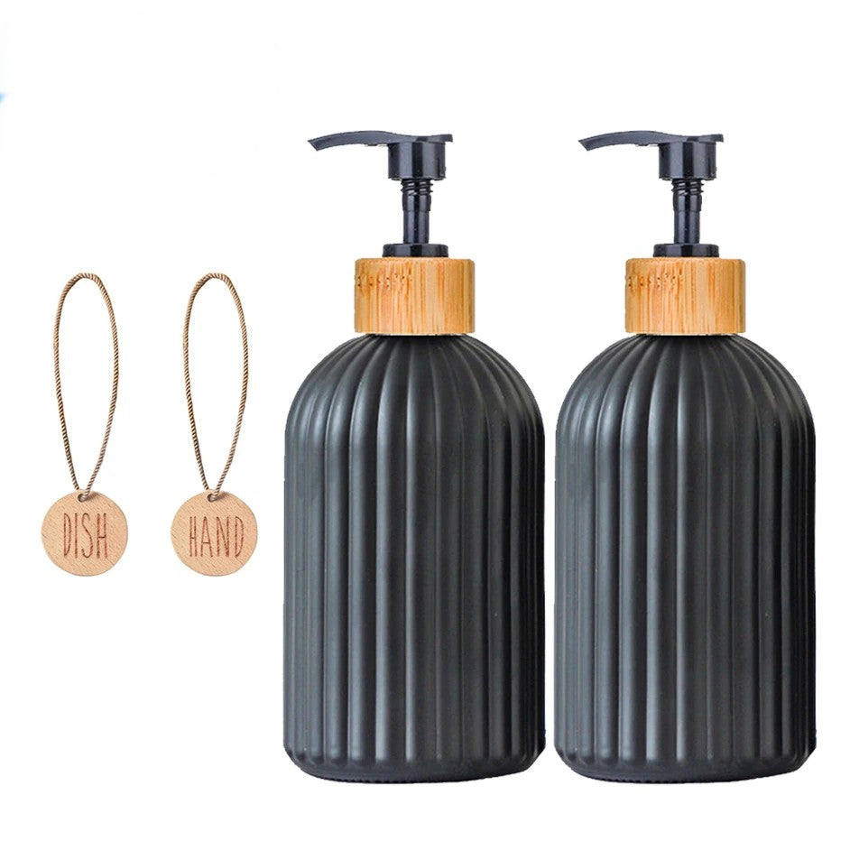 Black Matte Dish Soap Dispenser Bottle – Modern Refillable Kitchen Set