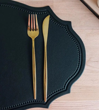 Faux Leather Oval Placemat Set
