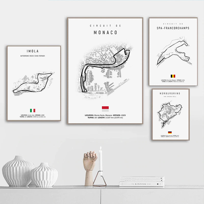 Vintage F1 Circuit Canvas Print