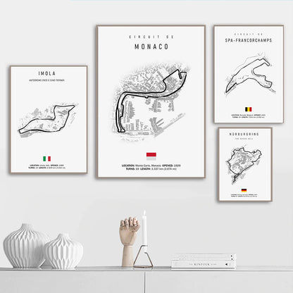 Vintage F1 Circuit Canvas Print