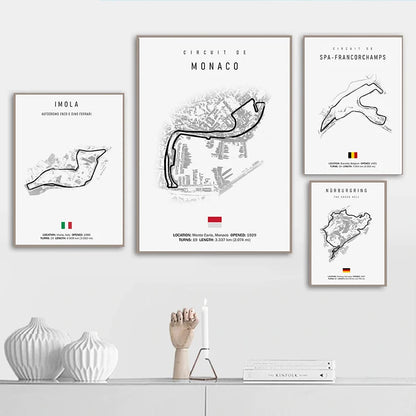 Vintage F1 Circuit Canvas Print