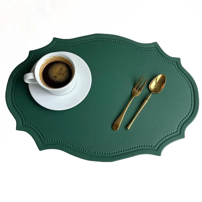 Faux Leather Oval Placemat Set