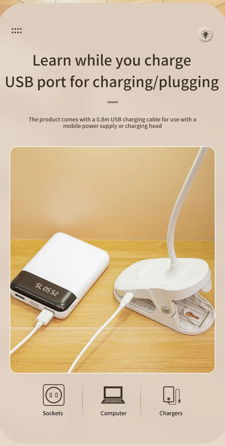 Foldable LED Clamp Desk Lamp