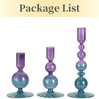 3-Piece Glass Candle & Flower Vase Set