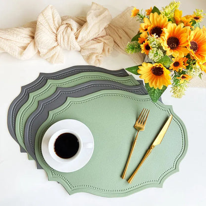Faux Leather Oval Placemat Set