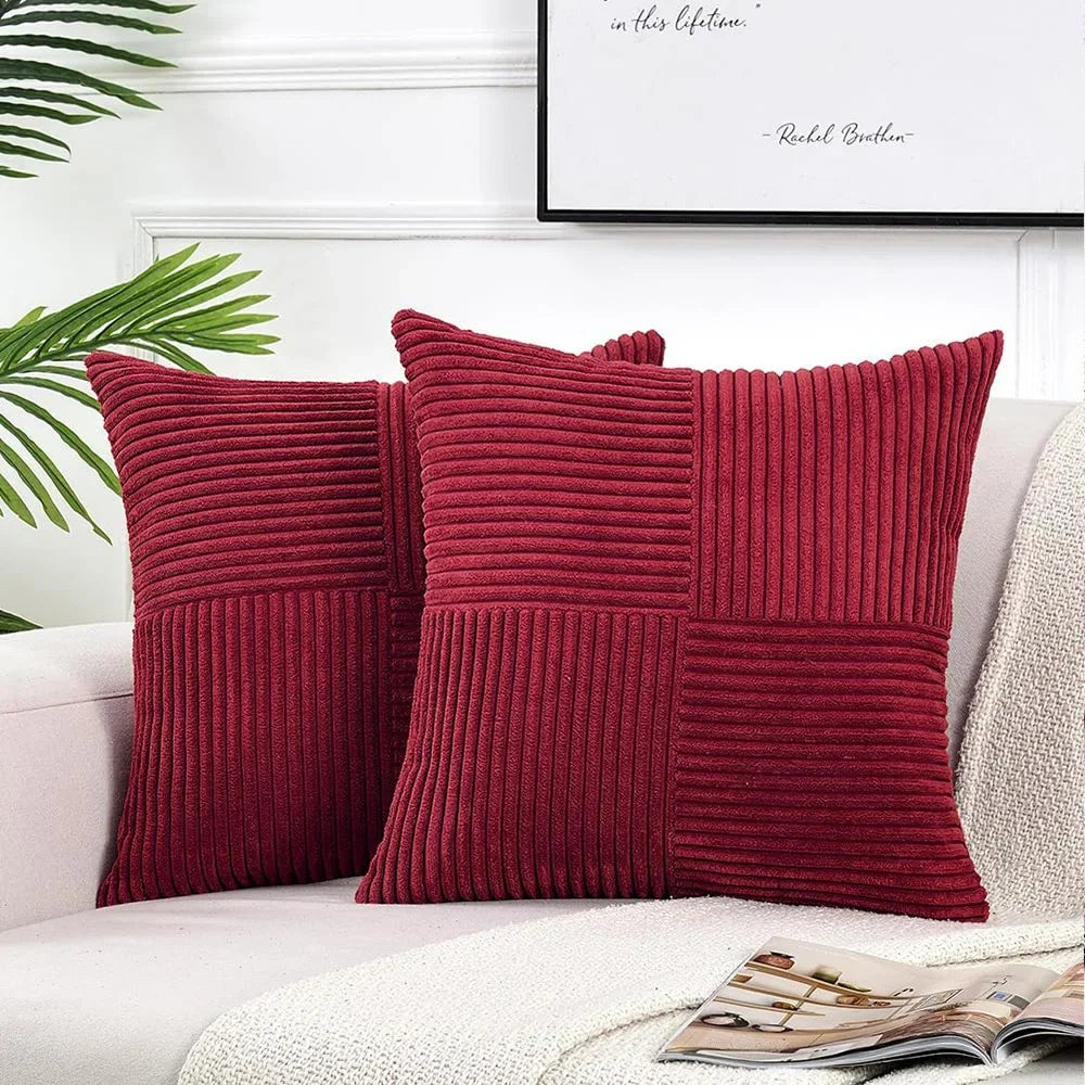 Corduroy Striped Cushion Cover Set (2 pcs)