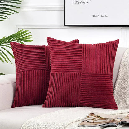 Corduroy Striped Cushion Cover Set (2 pcs)