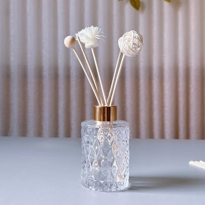 Set of 4 – 150 ml Clear Glass Rattan Aroma Diffuser Bottles