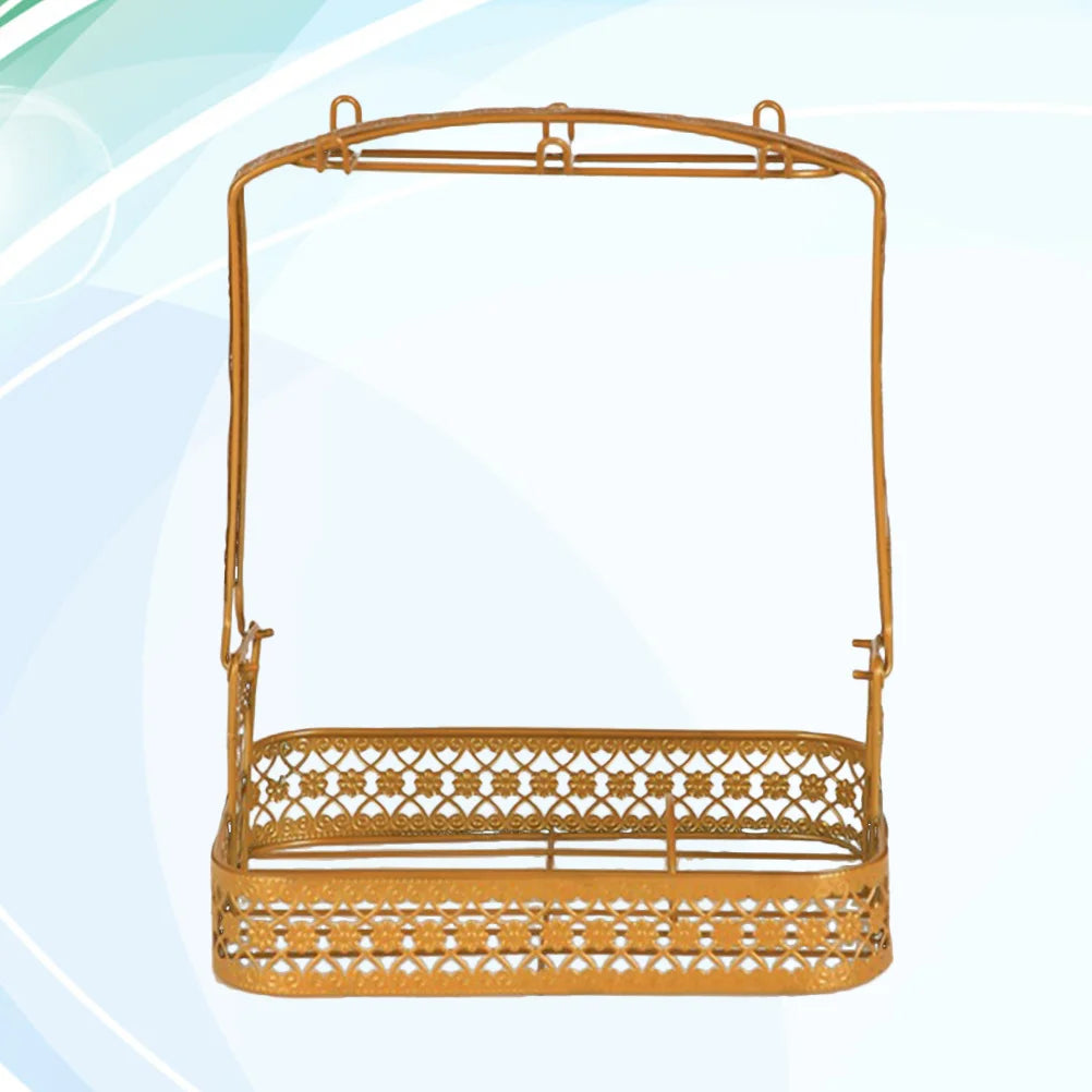 6-Hook Wrought Iron Mug Organizer Rack