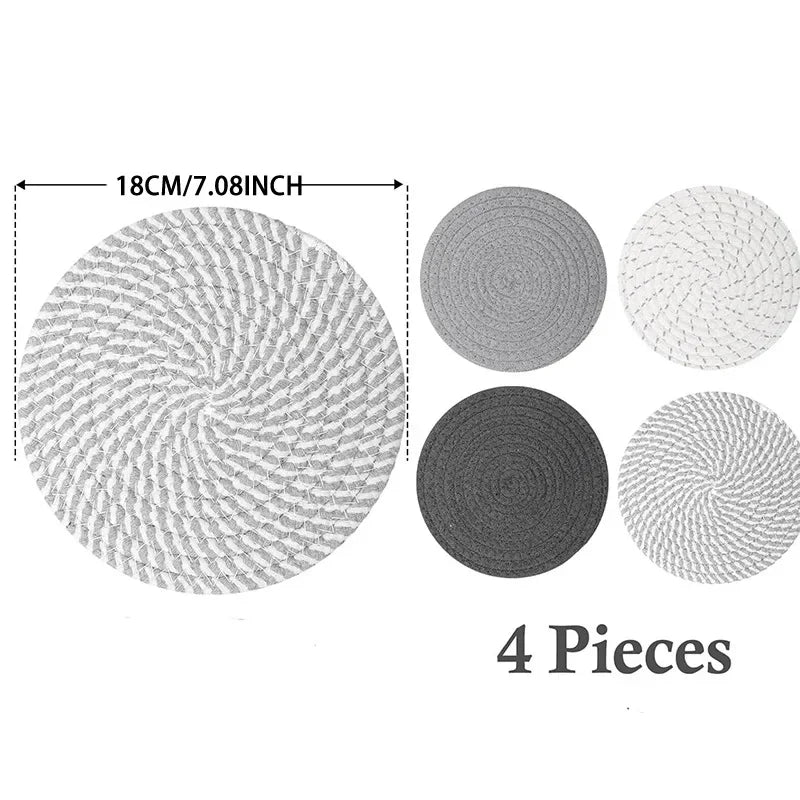 Woven Heat-Resistant Trivet Set (4 pcs)