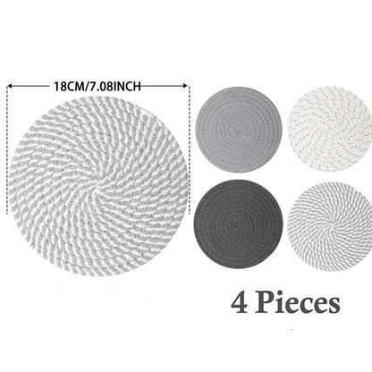 Woven Heat-Resistant Trivet Set (4 pcs)