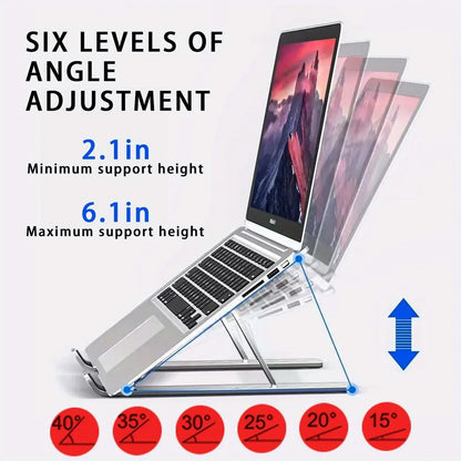 6-Level Adjustable Aluminum Laptop Stand