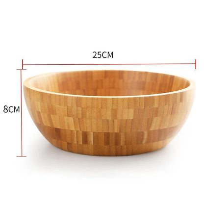Japanese-Style Large Natural Bamboo Salad & Fruit Bowl