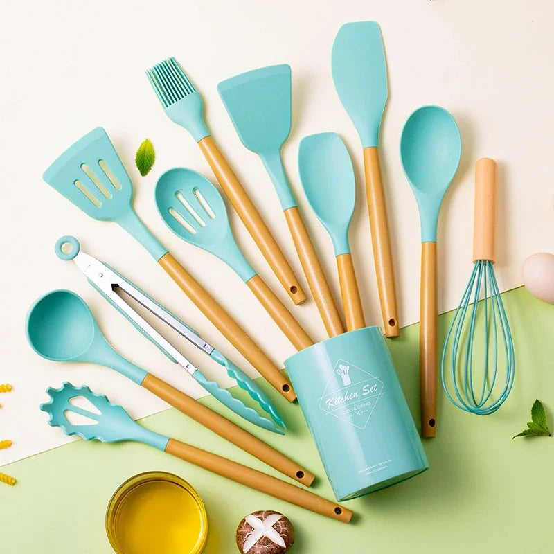 12-Piece Food-Grade Silicone Kitchen Utensils Set