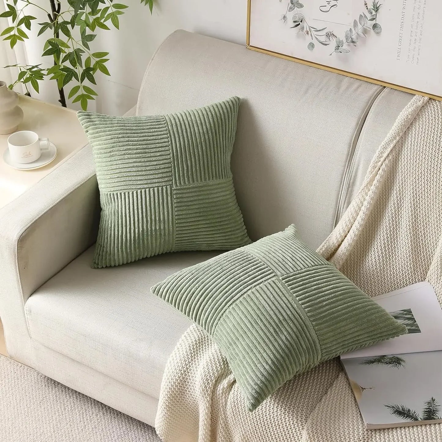 Corduroy Elegance Cushion Covers (Set of 2) — Soft Texture, Timeless Style