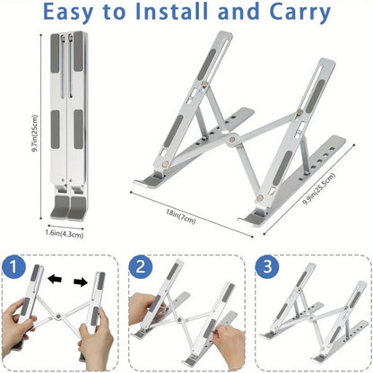6-Level Adjustable Aluminum Laptop Stand