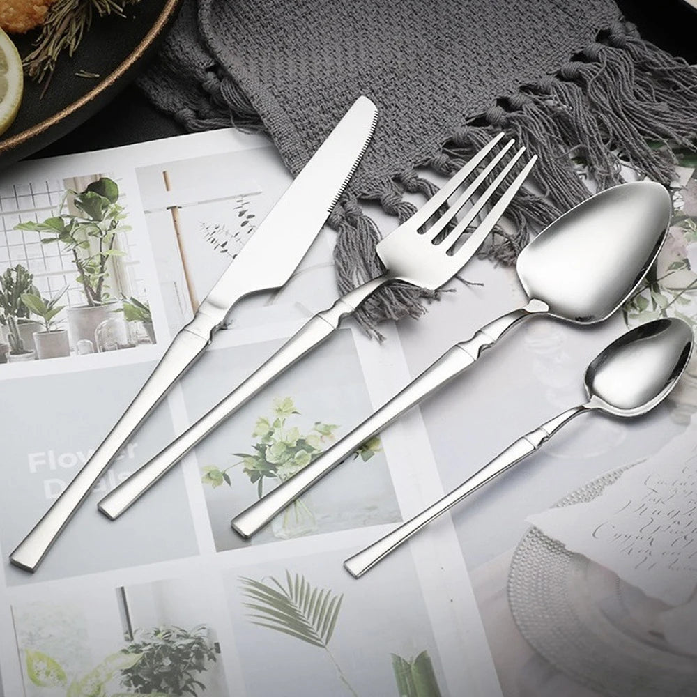 Classic Silver 24-Piece Stainless Steel Cutlery Set