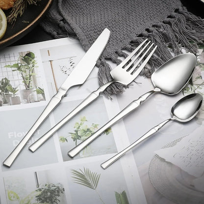 Classic Silver 24-Piece Stainless Steel Cutlery Set