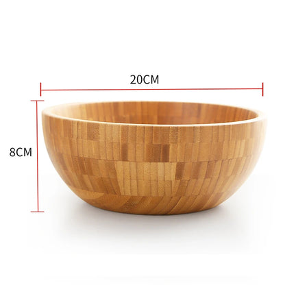Japanese-Style Large Natural Bamboo Salad & Fruit Bowl