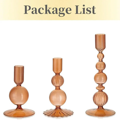 3-Piece Glass Candle & Flower Vase Set
