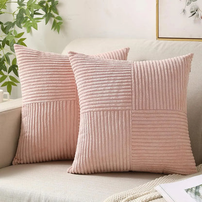 Corduroy Striped Cushion Cover Set (2 pcs)