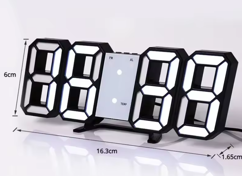 3D LED Digital Wall Clock – Modern Home & Bedroom Decor