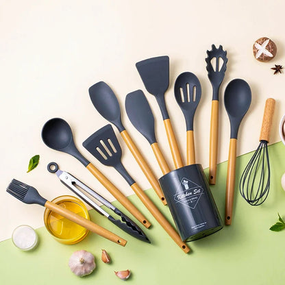 12-Piece Food-Grade Silicone Kitchen Utensils Set